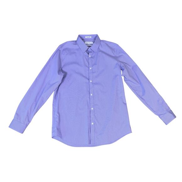 Calvin Klein Purple Button Up Collared Long Sleeve Non Iron Shirt US Men's M - Picture 1 of 6